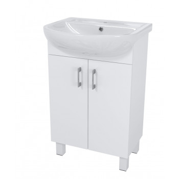 Floor standing Washbasin Cabinet "ARTECO"(55 cm.), white