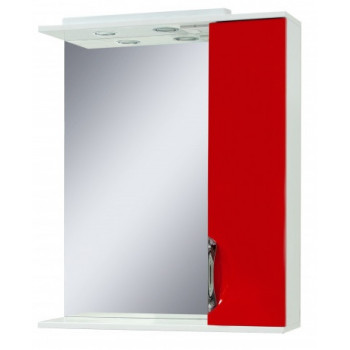 Дзеркало "Лаура 75" з шафкою, червоне  для ванної кімнати
