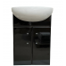 Suspended cabinet "Oslo 40" with the "Solo 40" washbasin in black.
