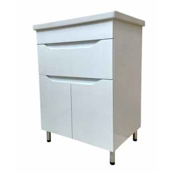 Cabinet on legs "Smail-K-60" with washbasin "Arteko-60", white