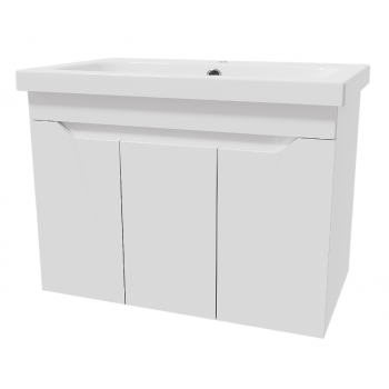 Тумба підвісна "Smail-K- 80 " з умивальником "Sava-80", біла для ванної кімнати Тумба підвісна "Smail-K- 80 " з умивальником "Sava-80", біла для ванної кімнати