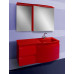 Wall-mounted Washbasin Cabinet "SLAVUTA" (120 cm.), red/black