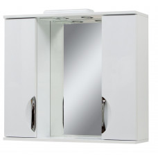 Mirror "LAURA" (100 cm) with two cabinets, white