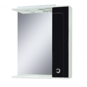 Mirror with a cabinet ELIZA (70 cm), black