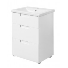 Floor standing Washbasin Cabinet "TRIO" (60 cm.), white