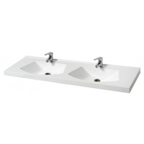 Bathroom Washbasin "DOUBLE 150", white
